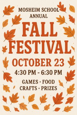 Fall Festival October 23 4:30 PM-6:30 PM